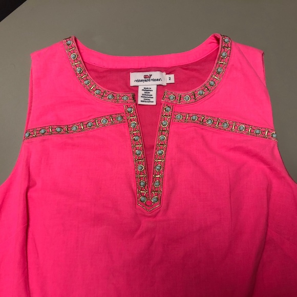 Vineyard Vines Hot Pink Embellished Dress - Picture 4 of 5